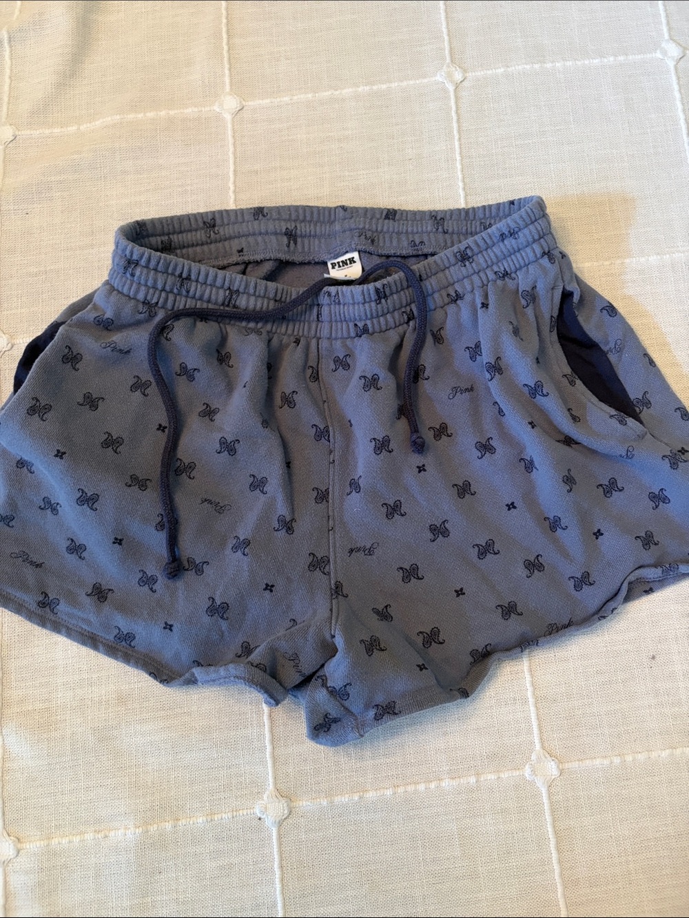 PINK Victoria's Secret Blue Patterned Athletic Shorts